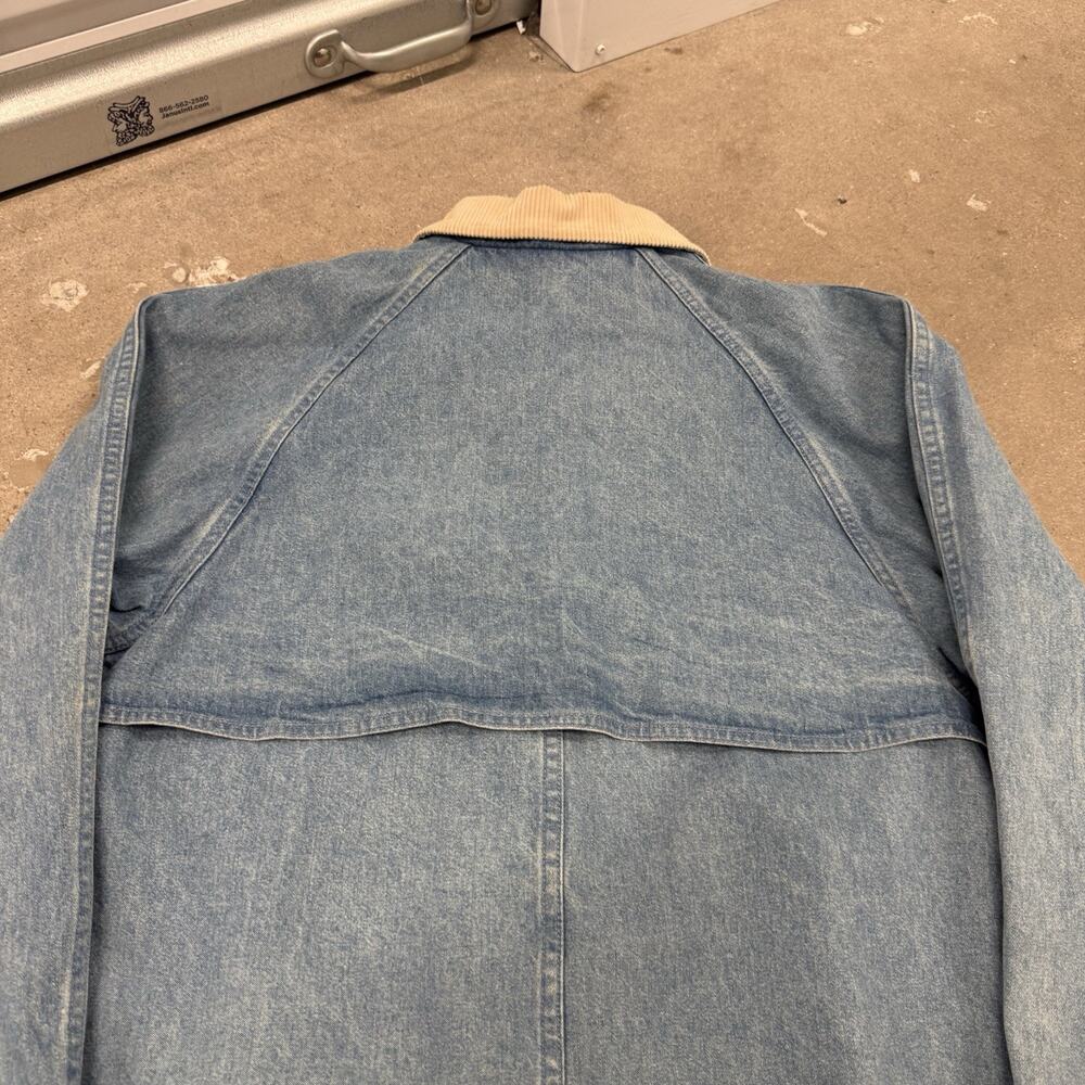 Vintage 80s 90s LL Bean Long Duster Denim Barn Hutning Coat Womens Medium USA - Picture 4 of 11